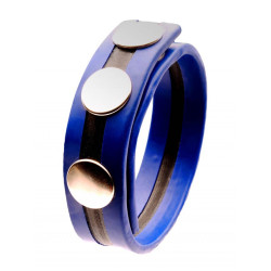 Generique Cockring Rubber 3 snaps Bleu